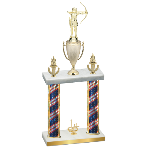Double Flag USA First Place Archery Trophy