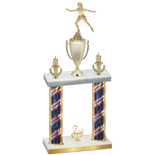 Double Flag USA Second Place Skater Trophy