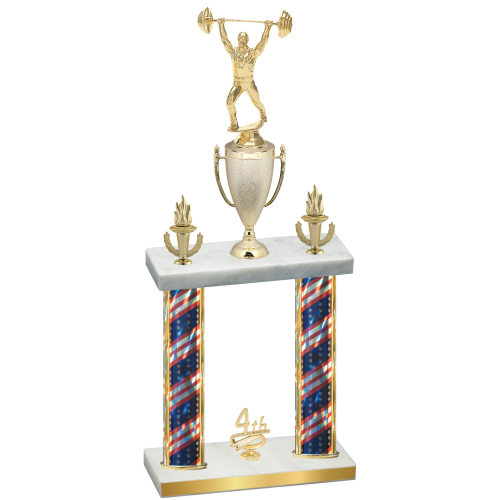 Double Flag USA Fourth Place Weights Trophy