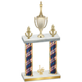 Double Flag USA First Place Chess Trophy