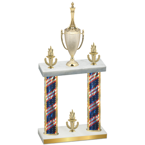 Double Flag USA Victory Chess Trophy