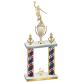 Double Flag USA Fourth Place Basketball Trophy