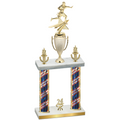 Double Flag USA Year Flag Football Trophy