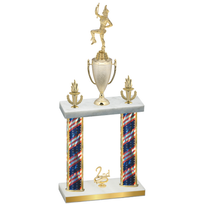 Double Flag USA Second Place Majorette Trophy