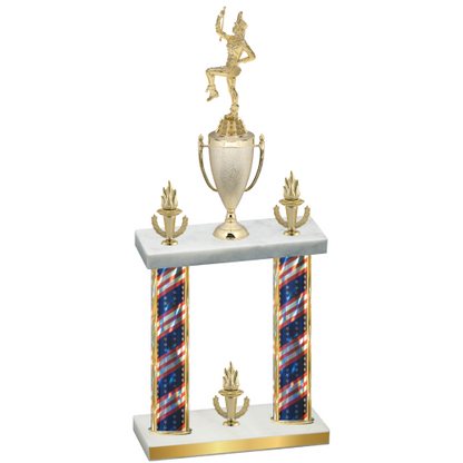 Double Flag USA Victory Majorette Trophy