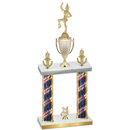 Double Flag USA Year Majorette Trophy