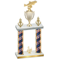 Double Flag USA Third Place Fishing Trophy