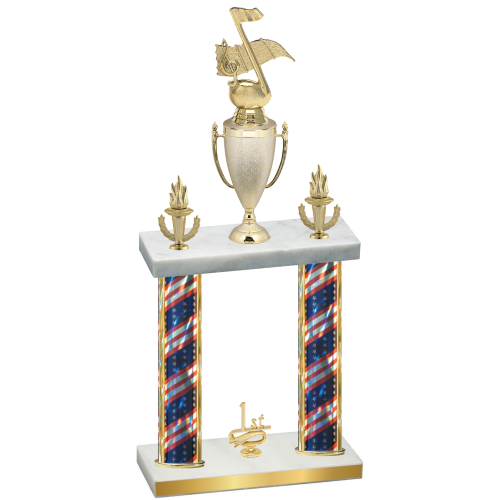 Double Flag USA First Place Music Trophy