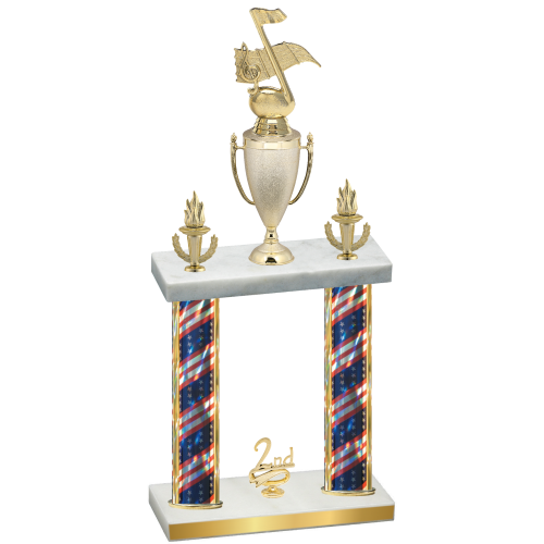 Double Flag USA Second Place Music Trophy