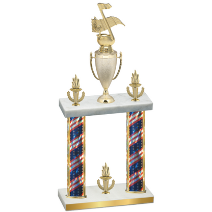 Double Flag USA Victory Music Trophy
