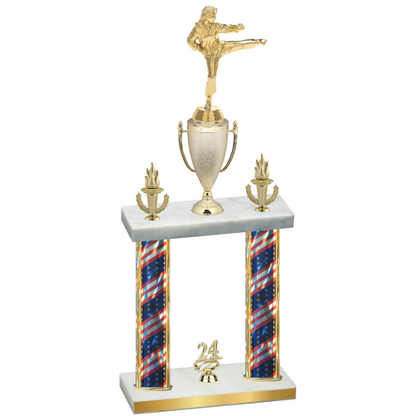 Double Flag USA Year Karate Trophy