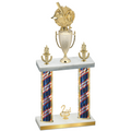 Double Flag USA Second Place Baseball Trophy