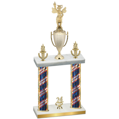 Double Flag USA Year Academics Trophy