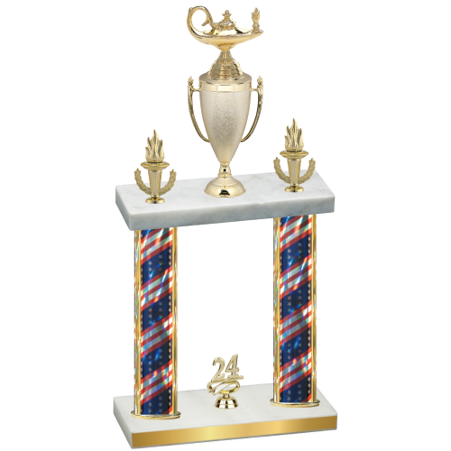 Double Flag USA Year Academics Trophy
