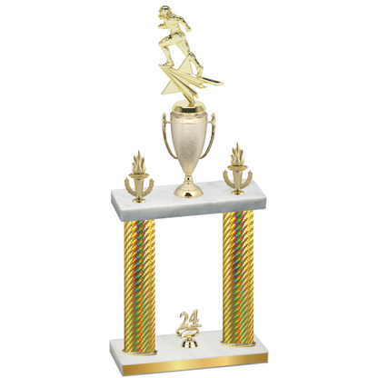 Double Gold Carbon Fiber Year Football Trophy