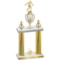 Double Gold Carbon Fiber First Place Soccer Trophy