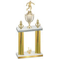 Double Gold Carbon Fiber First Place Soccer Trophy