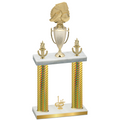 Double Gold Carbon Fiber First Place Soccer Trophy