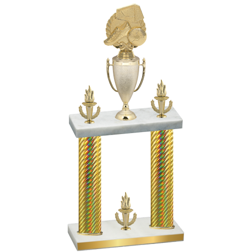 Double Gold Carbon Fiber Victory Soccer Trophy