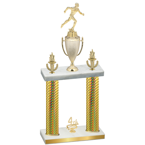 Double Gold Carbon Fiber Fourth Place Running Trophy
