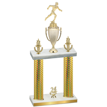 Double Gold Carbon Fiber Year Running Trophy