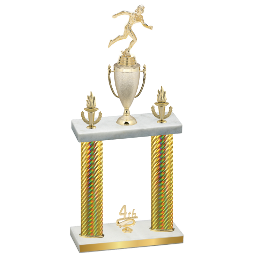 Double Gold Carbon Fiber Fourth Place Running Trophy