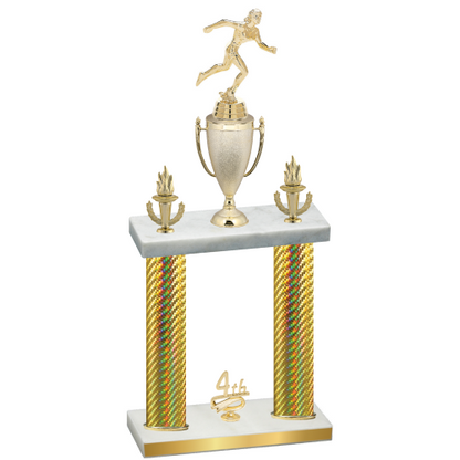 Double Gold Carbon Fiber Fourth Place Running Trophy