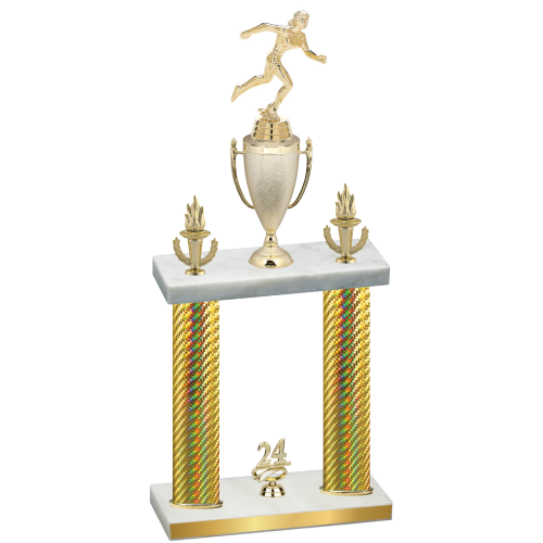 Double Gold Carbon Fiber Year Running Trophy