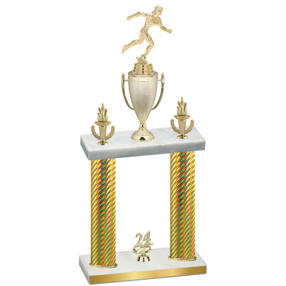Double Gold Carbon Fiber Year Running Trophy