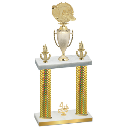 Double Gold Carbon Fiber Fourth Place Running Trophy
