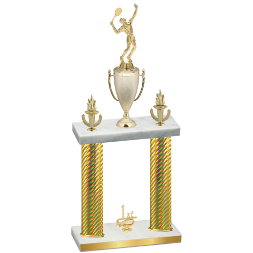 Double Gold Carbon Fiber First Place Tennis Trophy