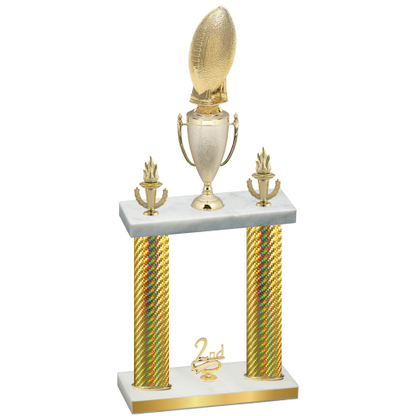Double Gold Carbon Fiber Second Place Football Trophy