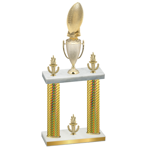 Double Gold Carbon Fiber Victory Football Trophy