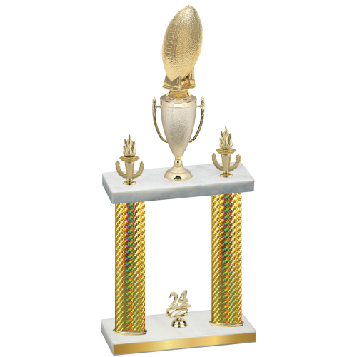 Double Gold Carbon Fiber Year Football Trophy