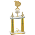 Double Gold Carbon Fiber Second Place Tennis Trophy