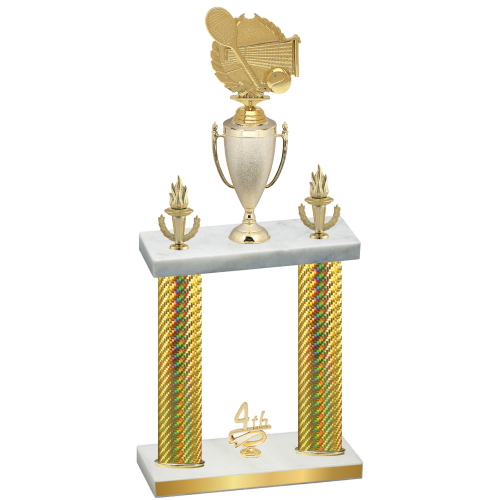 Double Gold Carbon Fiber Fourth Place Tennis Trophy