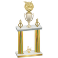 Double Gold Carbon Fiber Third Place Bowling Trophy