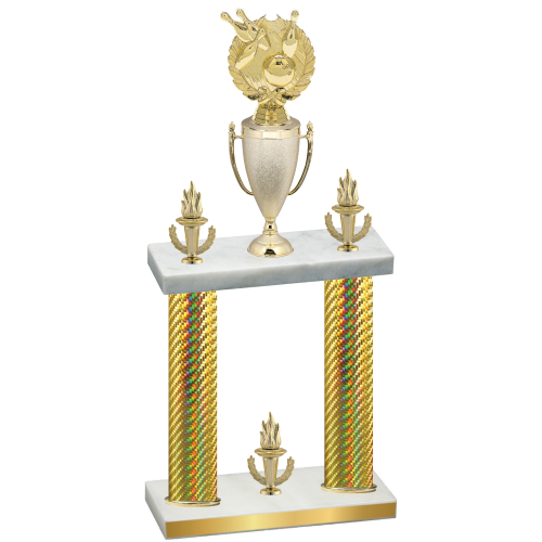 Double Gold Carbon Fiber Victory Bowling Trophy