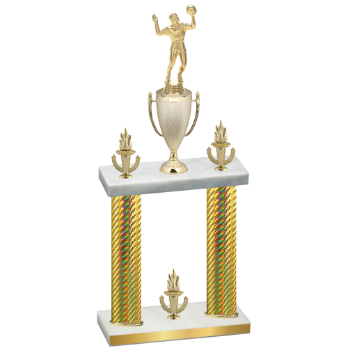 Double Gold Carbon Fiber Victory Volleyball Trophy