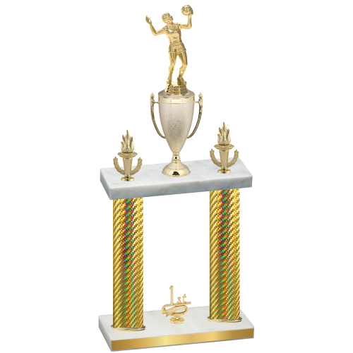 Double Gold Carbon Fiber First Place Volleyball Trophy