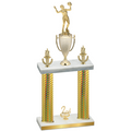 Double Gold Carbon Fiber Second Place Volleyball Trophy