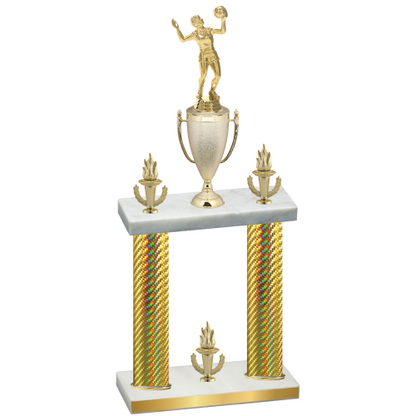 Double Gold Carbon Fiber Victory Volleyball Trophy