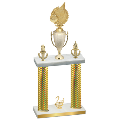 Double Gold Carbon Fiber Second Place Volleyball Trophy