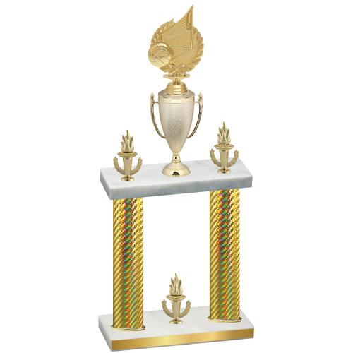 Double Gold Carbon Fiber Victory Volleyball Trophy