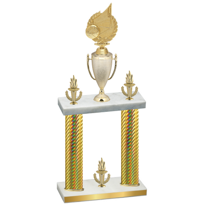 Double Gold Carbon Fiber Victory Volleyball Trophy