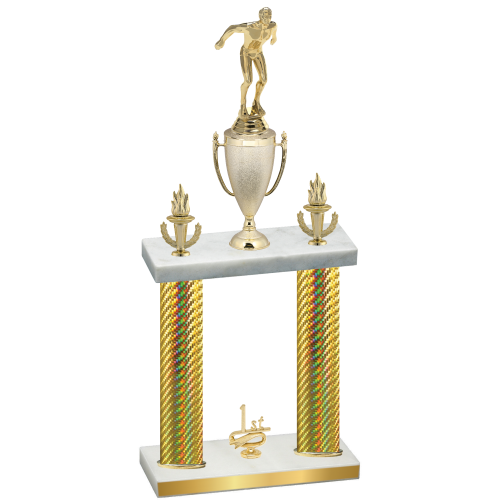 Double Gold Carbon Fiber First Place Swimming Trophy