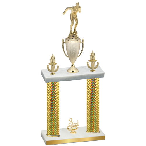 Double Gold Carbon Fiber Third Place Swimming Trophy