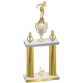 Double Gold Carbon Fiber Fourth Place Tennis Trophy
