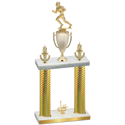 Double Gold Carbon Fiber First Place Football Trophy