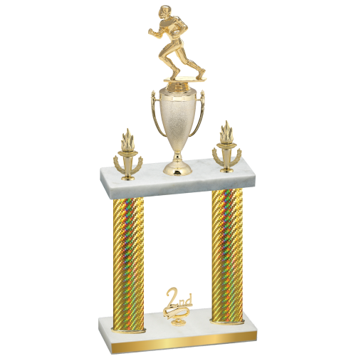 Double Gold Carbon Fiber Second Place Football Trophy